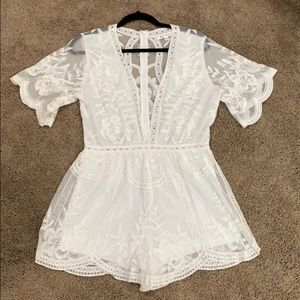 Deep V Lace Romper